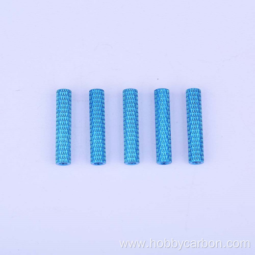 Custom aluminum threaded metal knurled spacer